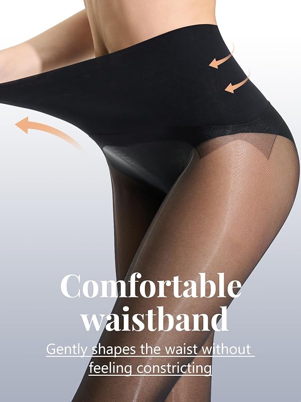 Aaronano 40D Seamless Pantyhose for Women, Shimmer Shiny Tights for Women by Aaronano - Used condition - Image 4