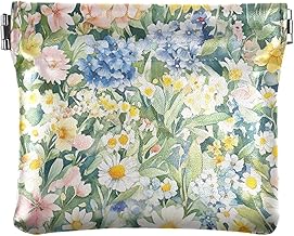Austria edelweiss beauty Summer flowers colorful Cash Coin Purse Holder Leather Unique Card Holder Keychain