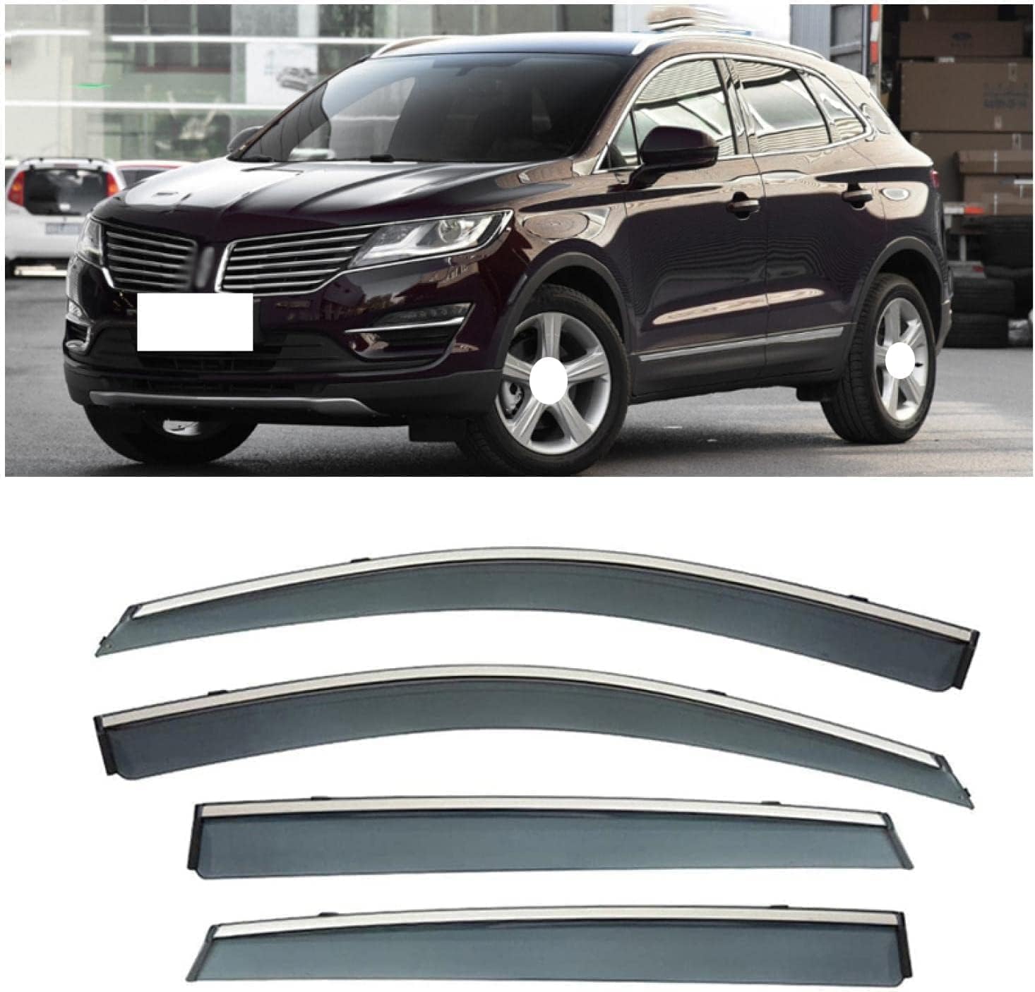 WeiYH Wind Deflectors for Lincoln MKC 2014-2020, Keep Your Car Ventilated in Rain Car Rain Guard Shield Stick-on Fitment Weathershields