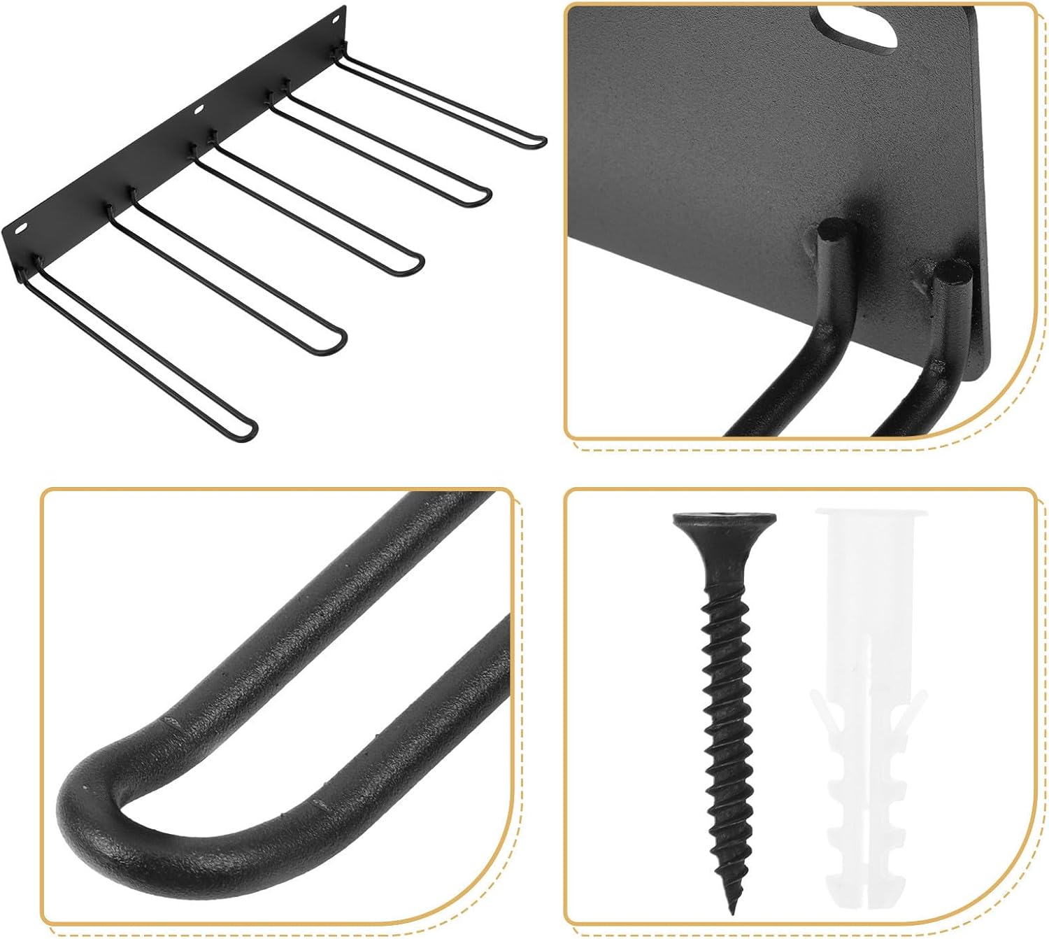 2pcs Wall Mounted Boot Rack Hangers for Cowboy and Tall Boots, Metal Hanging Shoe Organizer with Widened Deep Hooks and Matte Powder-coated Finish, for Closet and Garage Storage