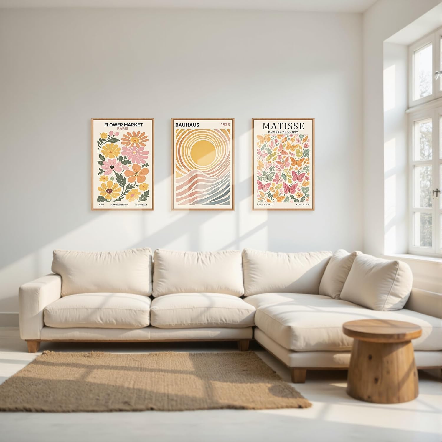 TOARTi Boho Flower Market Framed Canvas Wall Art Set, Matisse Floral Wall Decor, Abstract Botanical Wall Painting - Image 4