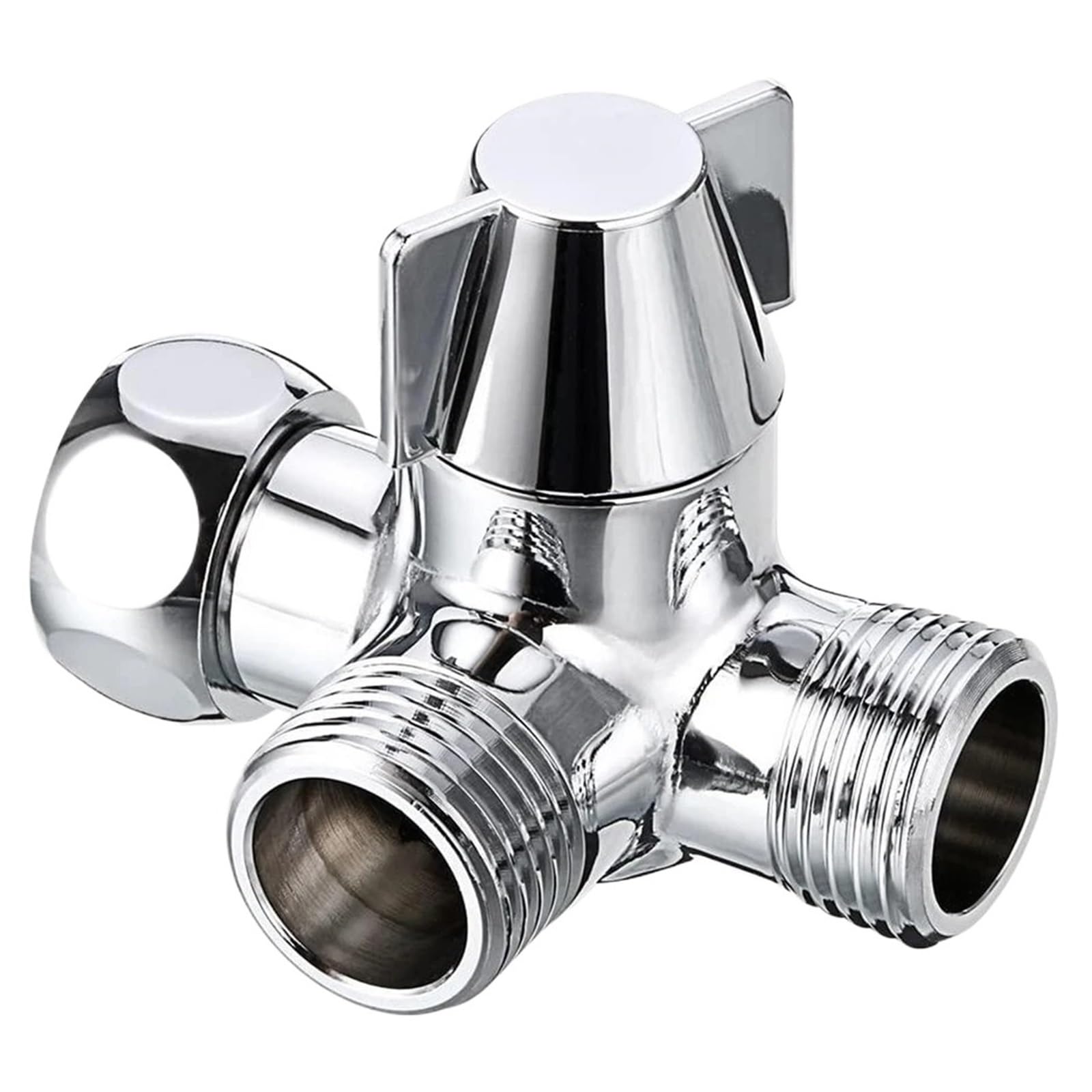 Yilwpv One Color 1 Pcs Faucet Angle Valve 3 Way Diverter 1/2" T Adapter Water Bathroom Accessories For Bathroom