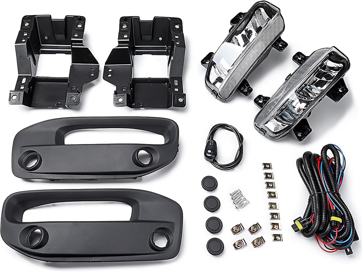 Astra Depot Fog Light Kit Compatible with 2019-2023 Dodge Ram 2500 3500 LED 6000K White Fog Lamps Bezels, Brackets, Wiring Harness & Switch Replacement 19623000 68273291AB CH2592158