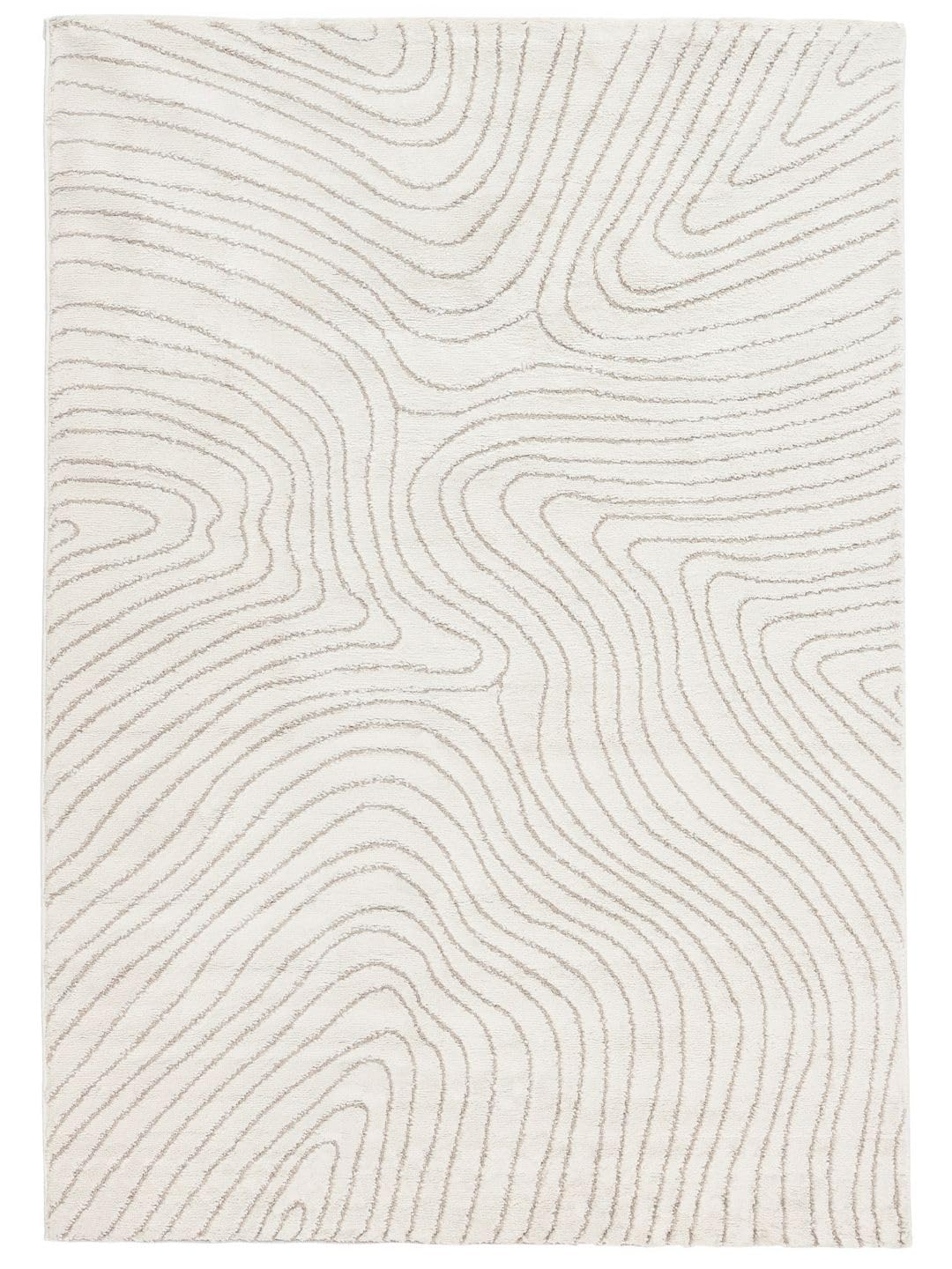 RugVista Chaima, Alfombra Moderna, Pelo Medio, 200 x 300 cm, Rectangular, Calidad cert. Oeko-Tex Standard 100, Polipropileno/Poliéster, Pasillo, Dormitorio, Cocina, Salón, Despacho, Crema/Beige