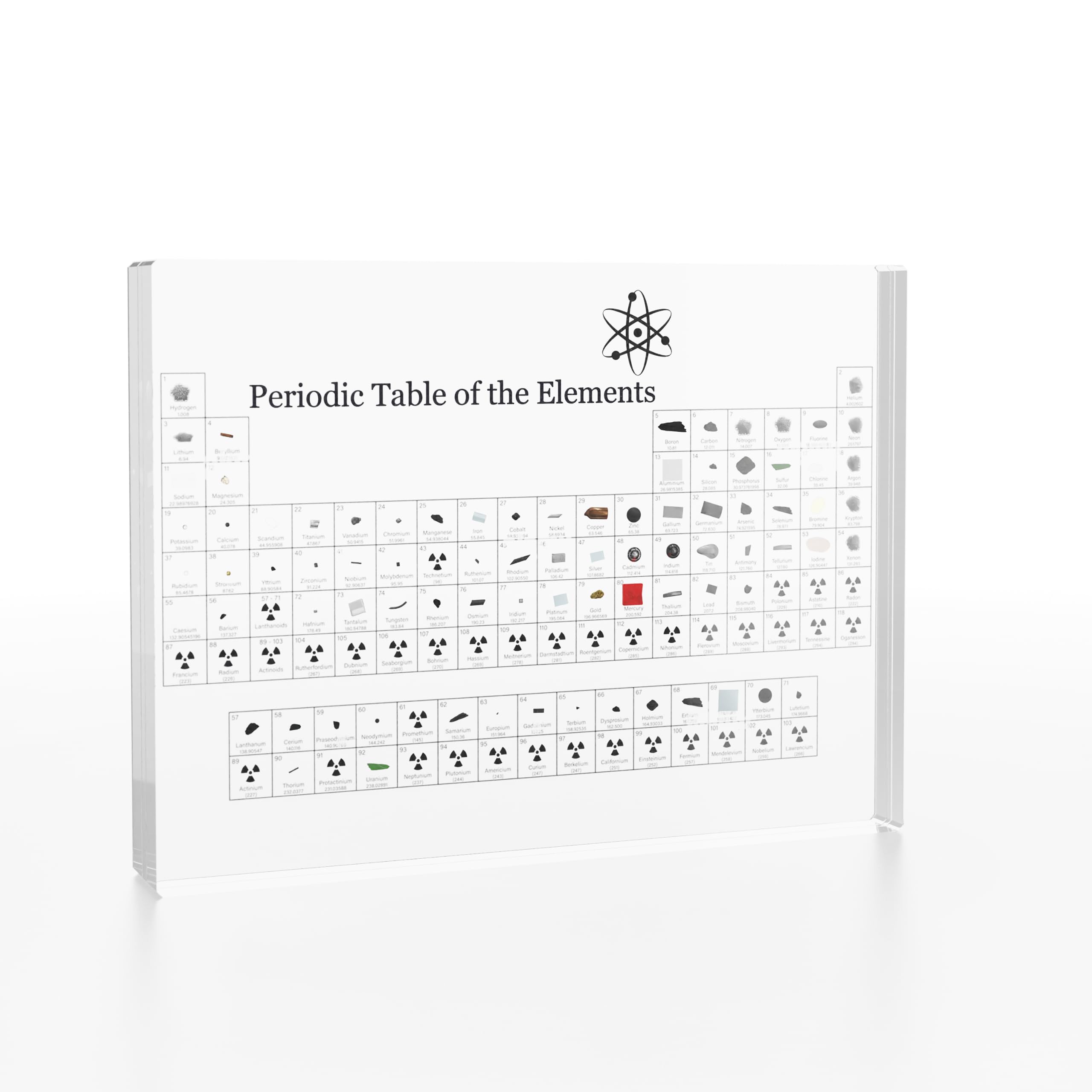 Système périodique des éléments en acrylique pour mémoriser la chimie