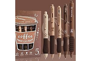 5 Pcs Kawaii Coffee Gel Pens Set for Smooth Writing and Unique Style