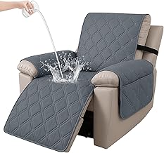 Ystyle Recliner 1 Seater Recliner Chair, Waterproof Recliner Chair Cover with Elastic Band, Stain and Anti-Scratch, Washable Covers for Recliner Chairs, Dark Grey