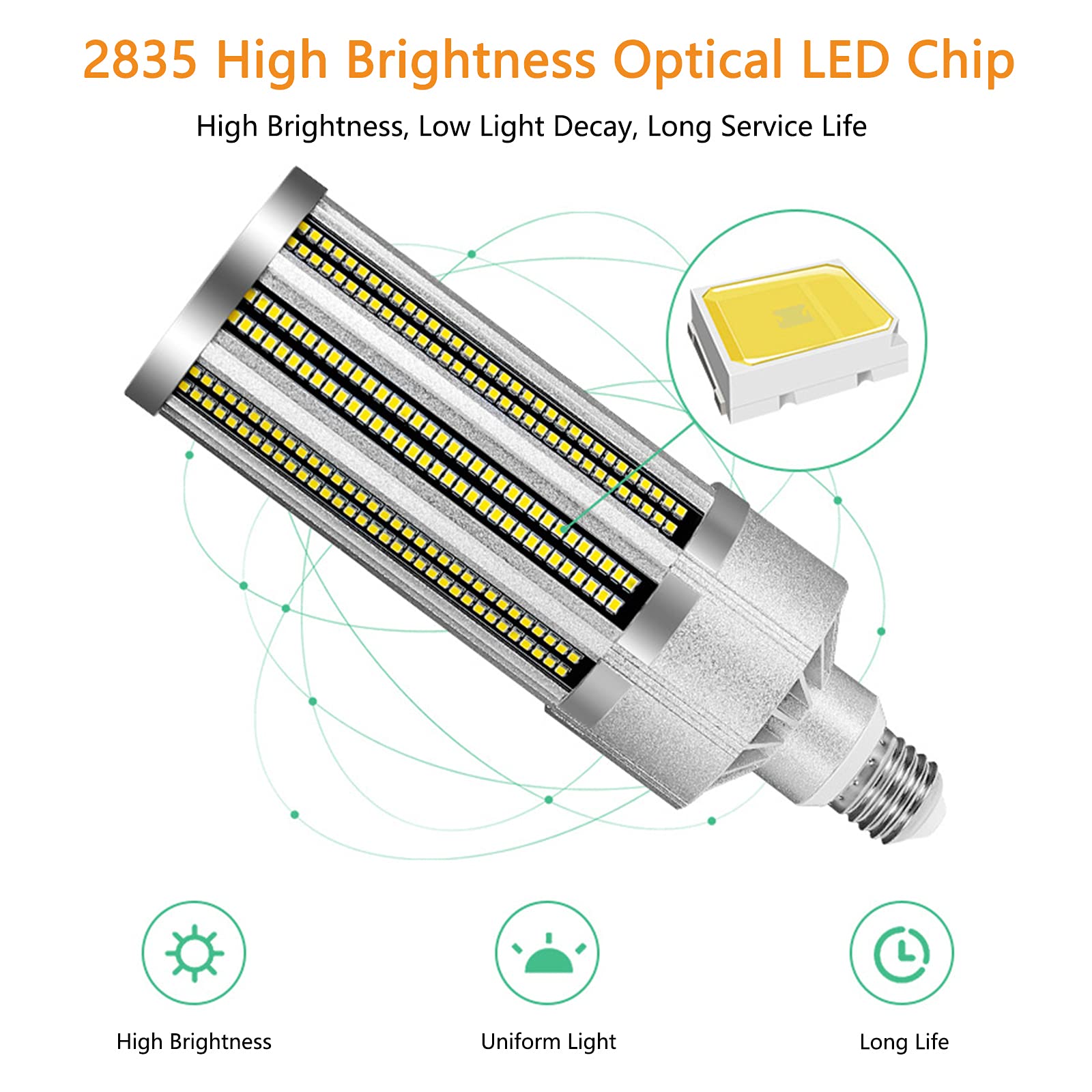 Bombillas LED E27 equivalente a 20 W, lámpara halógena 150 200 W, bombillas LED maíz con tornillo Edison pequeño E27, 3000 K/6000 K, 2500 lúmenes, sin parpadeo, no regulables, 5 unidades