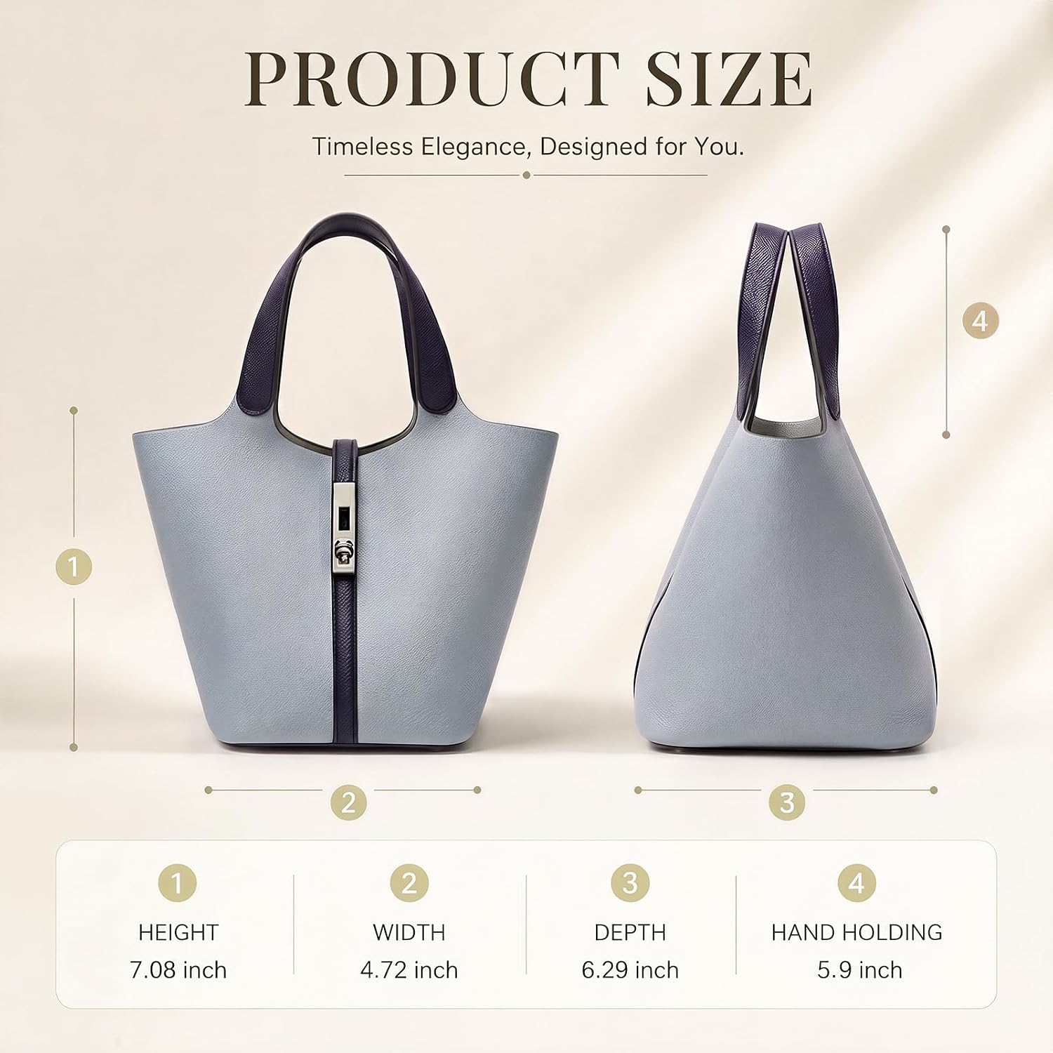 Tote Bag for Women Vegan Leather Bucket Purse for Women Top Handle Handbag Shoulder Bag with Detachable Small Purse
