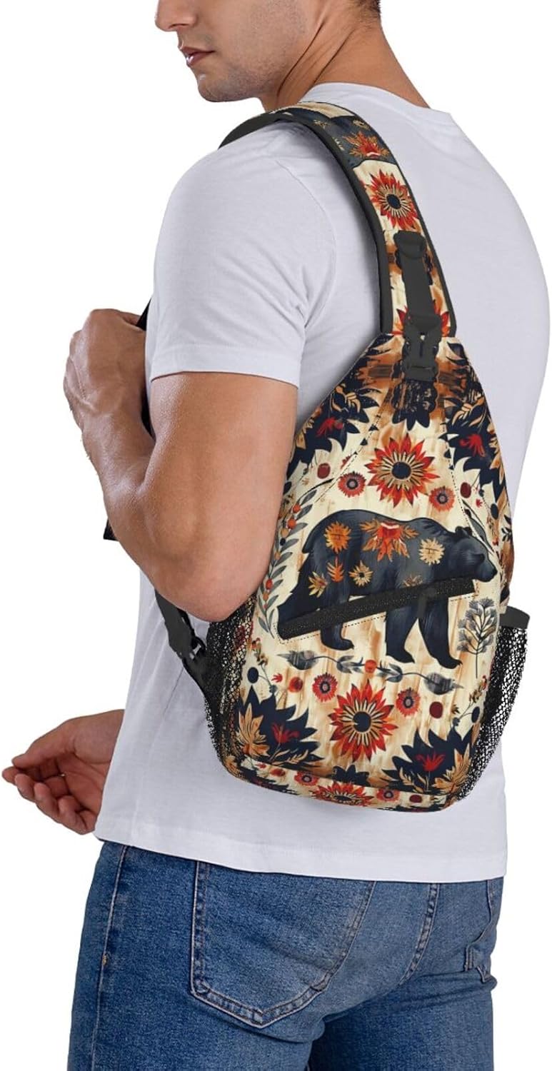 Native American Indian Sling Backpack Chest Bag Crossbody Shoulder Bag Gym Cycling Travel Hiking Daypack For Men Women - Image 7