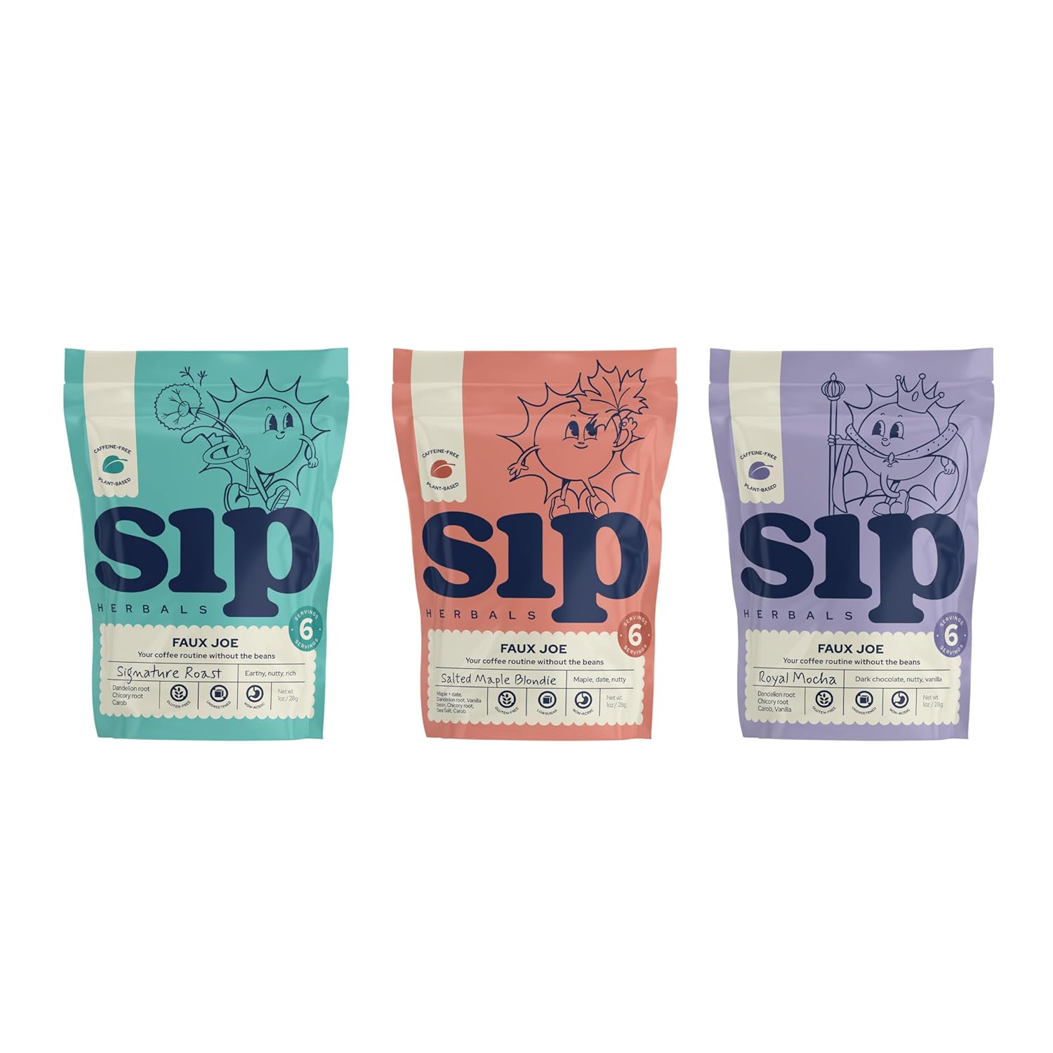 Sip Herbals CaffeineFree, Dandelion Root Tea, Coffee