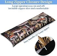 Vista 4 de Play Tailor Funda de almohada corporal con cremallera de 20 x 54 pulgadas, funda de almohada corporal de terciopelo suave, funda de almohada larga