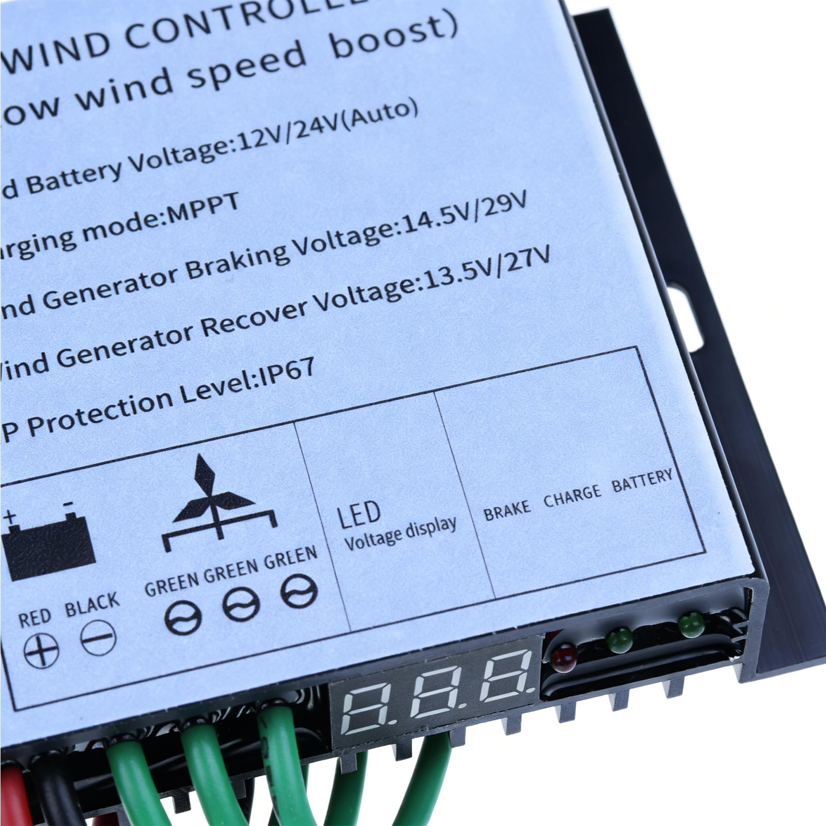 Kontroler ładowania generatora wiatrowego 19000W, automatyczny 12V/24V/48V, regulator ładowania akumulatora alternatora młyna wiatrowego do systemów generacji energii (10A-40A)