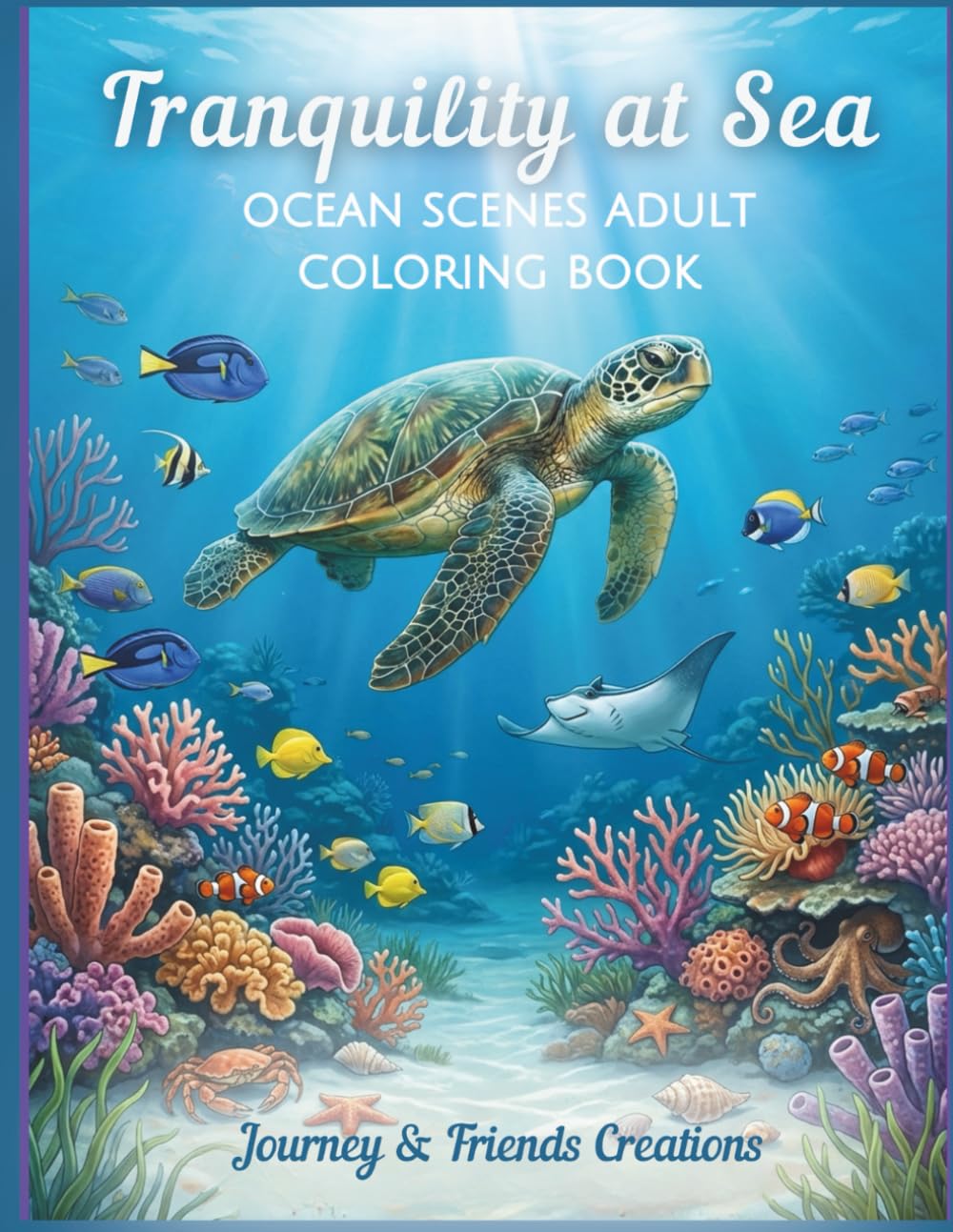 Tranquility at Sea: Ocean Scenes Adult Coloring Book: Detailed Ocean Coloring Book for Relaxation and Stress Relief