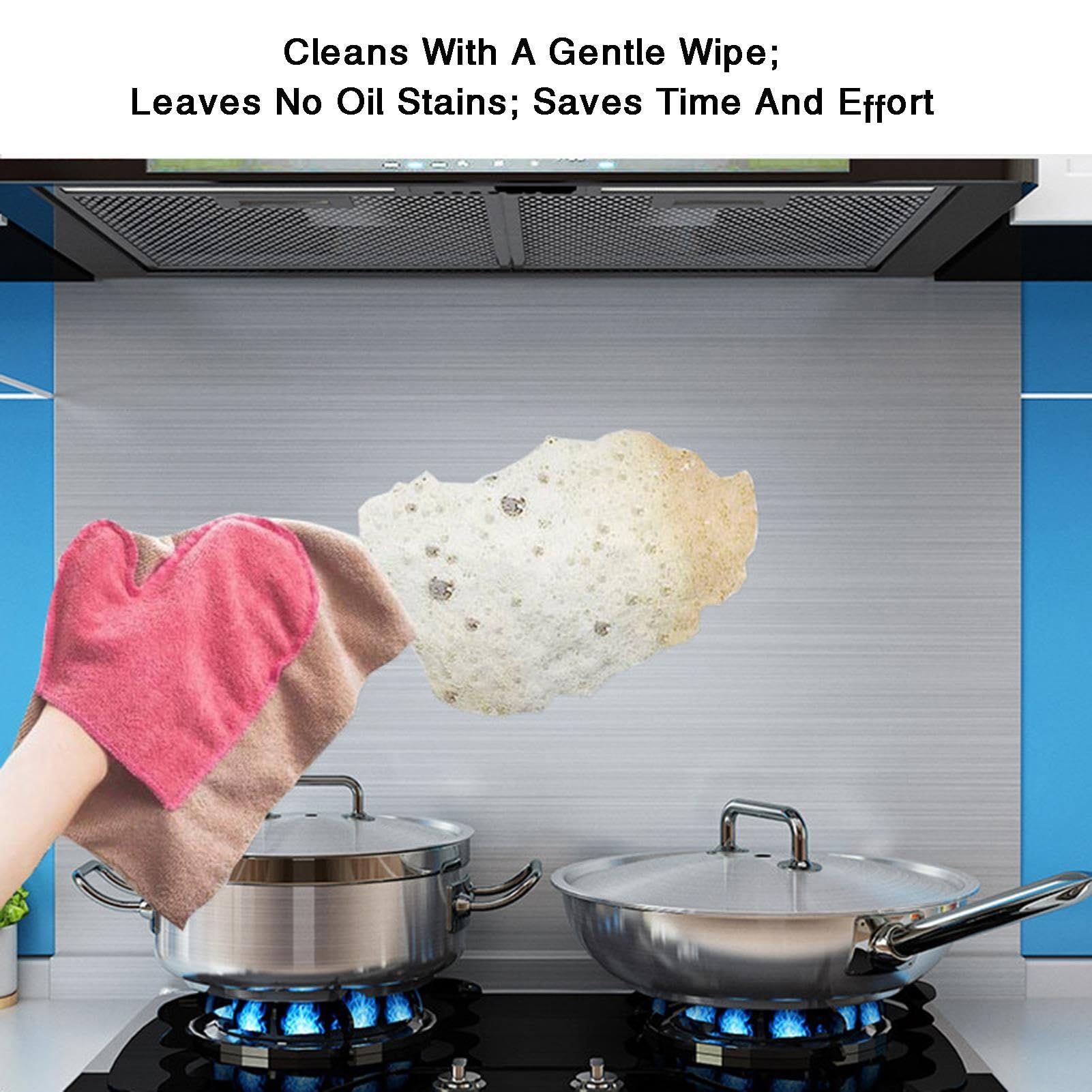 Protezione antispruzzo grasso, facile da pulire, for ripiani della cucina