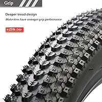 Vista 5 de 26 x 2.125 pulgadas, par de neumáticos de bicicleta de montaña, 60 TPI 26 pulgadas, plegables, paquete de 2