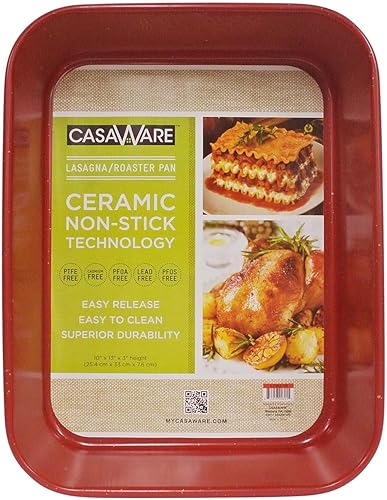 Miniatura 7 de Bandeja casaWare con revestimiento de cerámica antiadherente para lasaña o para asar, 13x 10x 3pulgadas., azul Granite