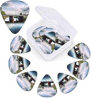 Netherlands Landscape Bridge print Guitar Picks 12 Pack Personalized Guitar Picks with Storage Box Guitar Accessories for Ukulele Electric Acoustic Guitars Bass
