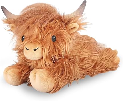 Lying Highland Cow Plush, PP Cotton Material Highland Cow Plushie for Playing and Decoration, High Land Cow Cuddly Toy for Child, Brother, Sister, Girlfriend, High Land Cattle Lovers