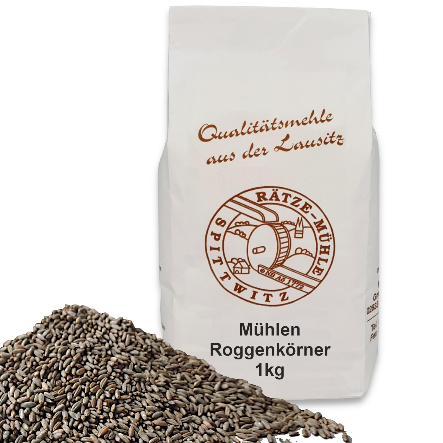 Mühlen Roggenkörner 1kg ganzes Korn gereinigt, frisch aus der Rätze- Mühle in bester Qualität Roggenkerne 1000g