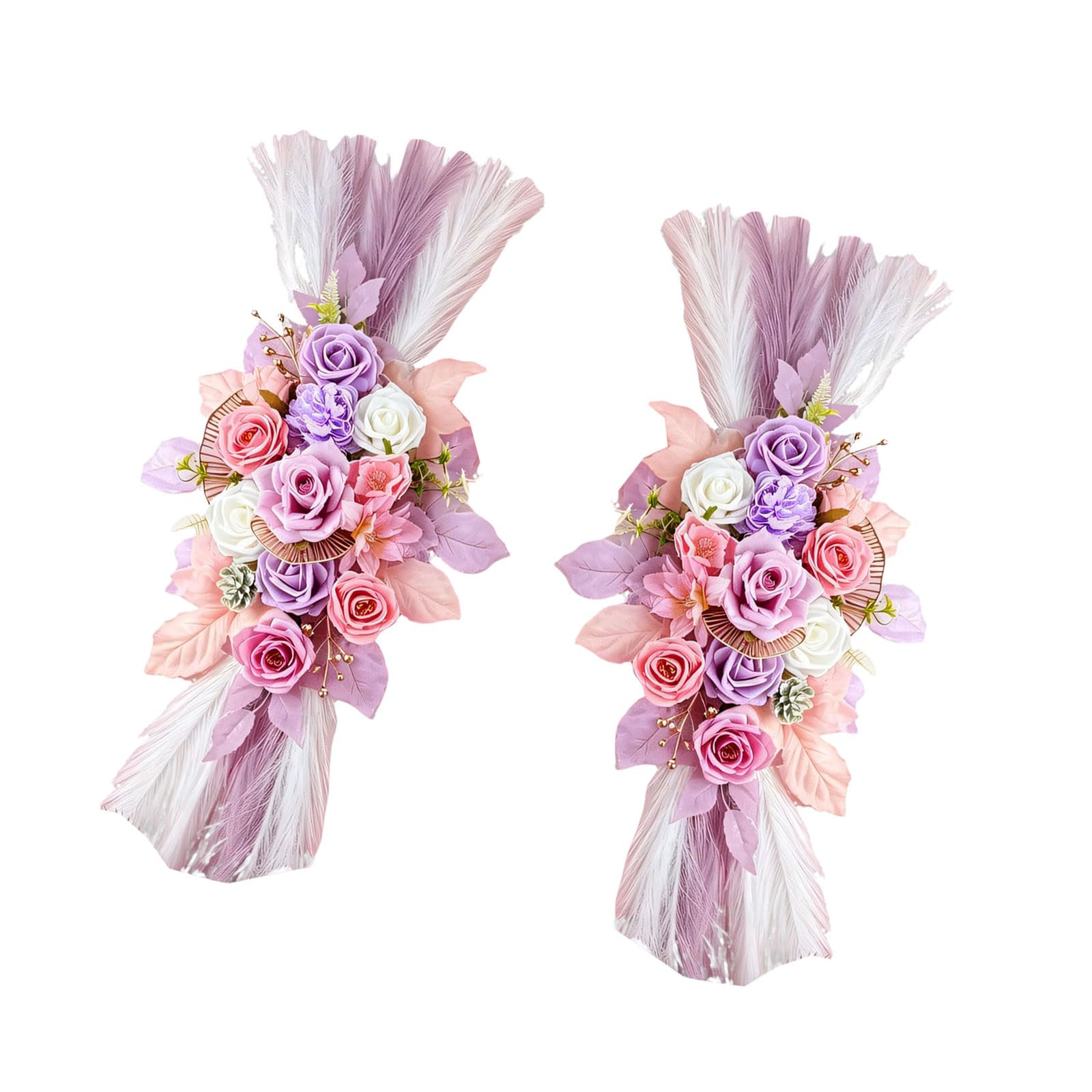 Oxxggkao Hoop with Faux Roses Perfect for Event Wedding Backdrop Decoration Photography Props Ornament Quick Assembly Entrance