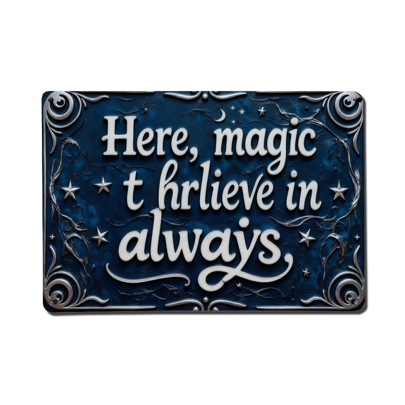 Iageret Vintage In This House We Believe In Magic Metal Tin Sign Retro Wall Decor, Bar Garage Cafe Kitchen Home Wall Art Poster Decoration 8X12inches