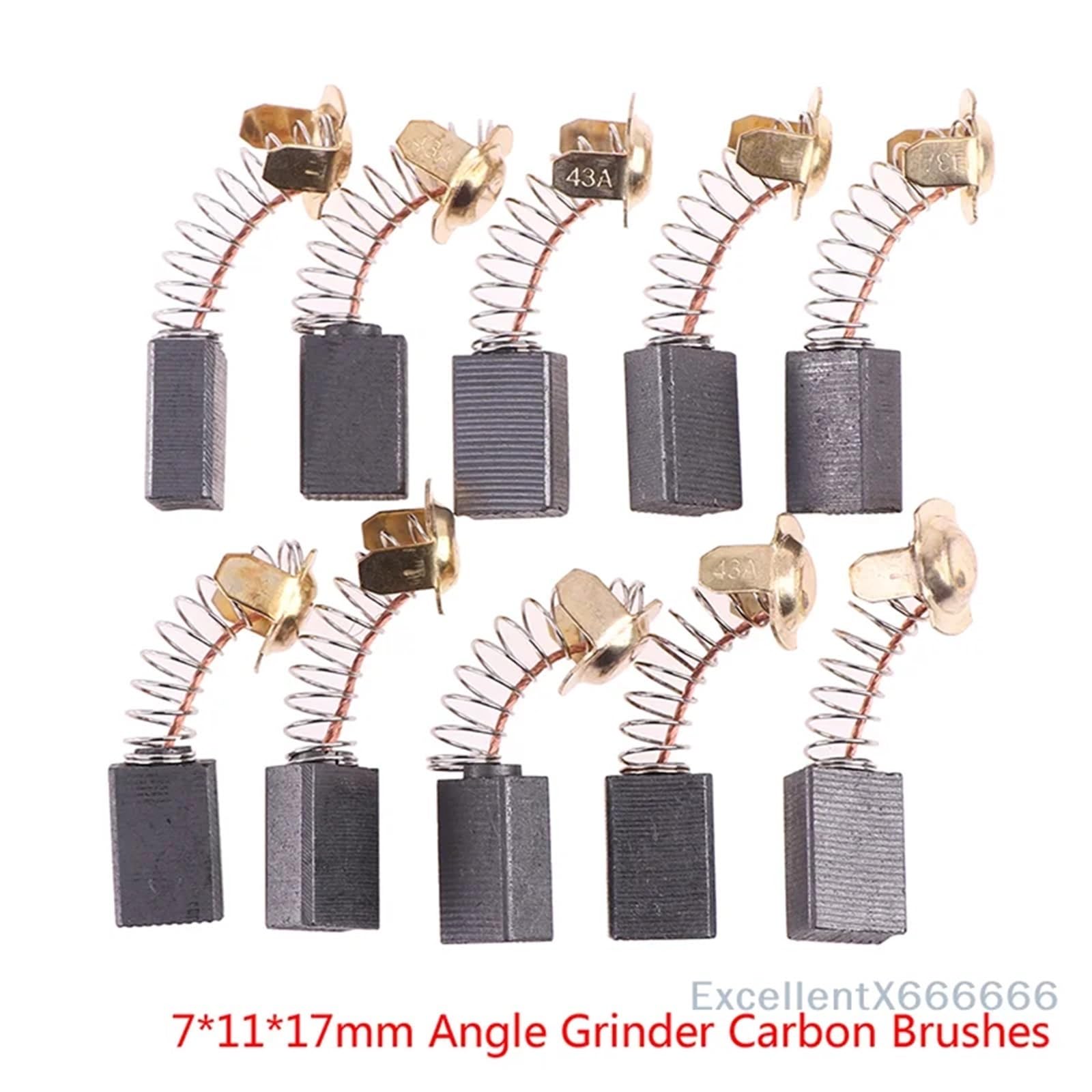 Wymiana szczotek węglowych 100 szt. Szczotek do szlifierki kątowej 7mm X 11mm 17mm Części zamienne silnika elektronarzędzi