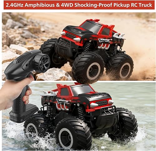 Miniatura 5 de 116 - Coche a control remoto impermeable 116, juguete para niños, todo terreno de control remoto de alta velocidad con cuerpo apto para choques,