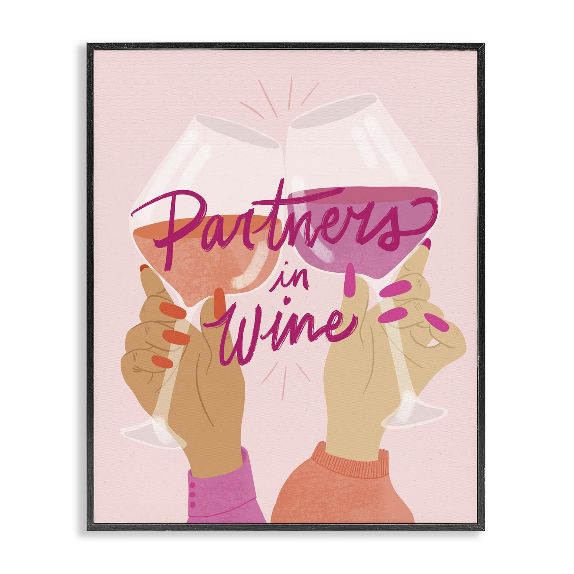 Wine Partners Glam Sassy Friends, 16 x 20 Inch Framed Giclée Print
