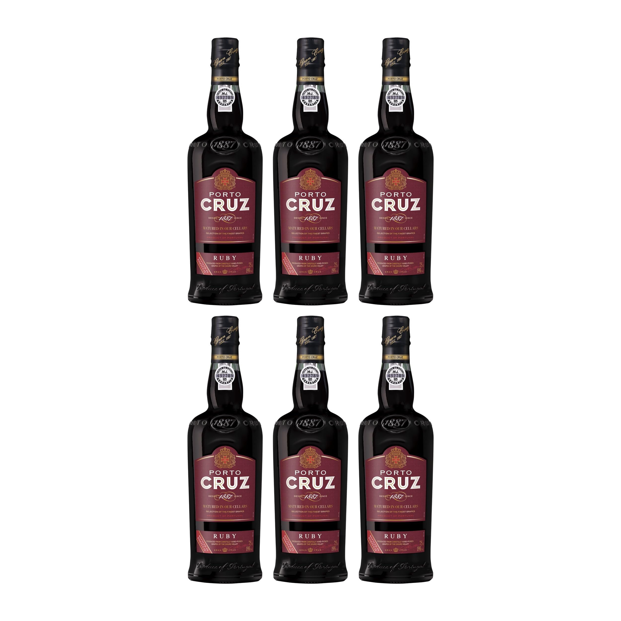 Porto Cruz Ruby Port Likör Rot Süss Portugal inkl. FeinWert E-Book (6 x 0.75 l)