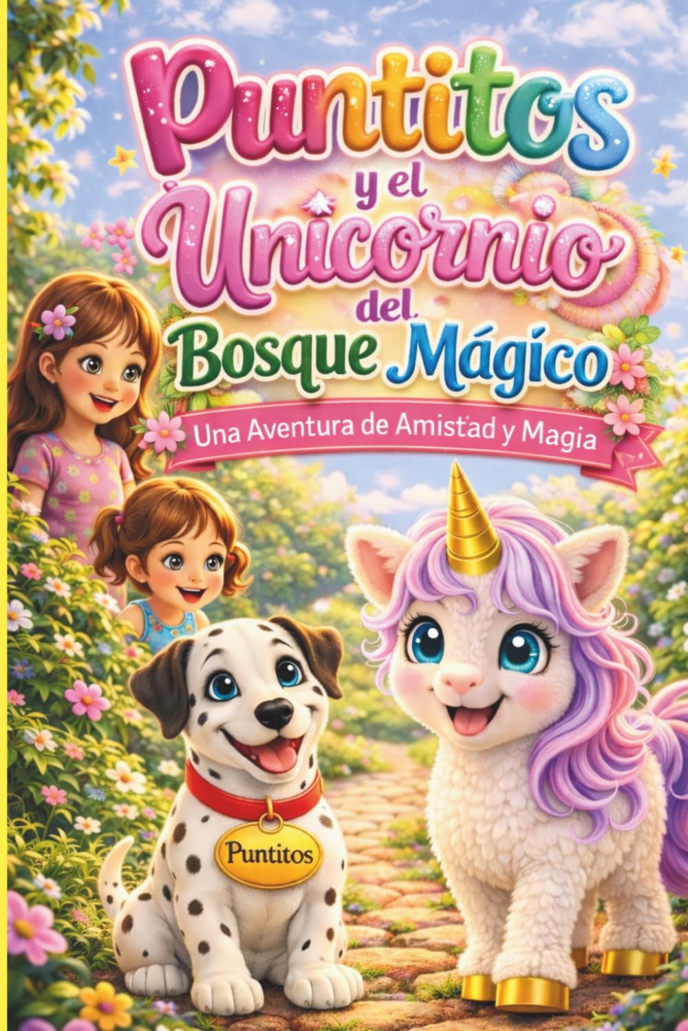 PUNTITOS Y EL UNICORNIO DEL BOSQUE MÁGICO. Una aventura de amistad y magia: Cuento infantil de aventura sobre la amistad, la imaginación y el amor entre hermanas y mascota. Con dibujos para colorear.
