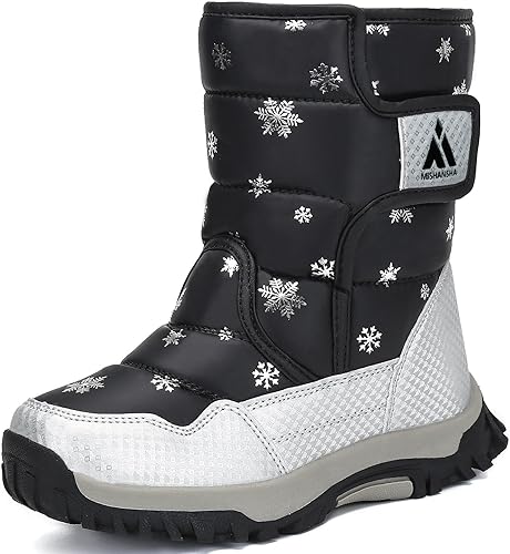 Mishansha - Botas de nieve para niñas, niños niños pequeños niños grandes invierno, cálidas, impermeables, antideslizantes, anti colisión, corte