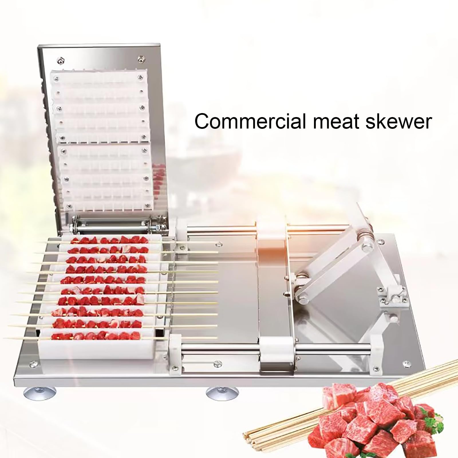 Caja para hacer kebab de acero inoxidable, máquina de pinchos de carne para asar al aire libre, herramienta esencial para barbacoa