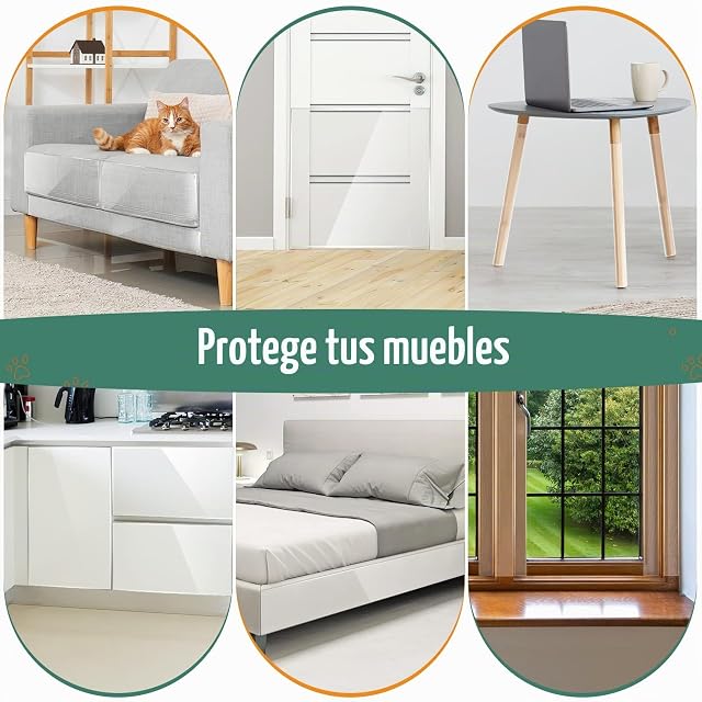 Foto 8 de 8 de Lewondr 30x500cm Protector de Muebles de Gatos con 40Tornillos & 40Bandas