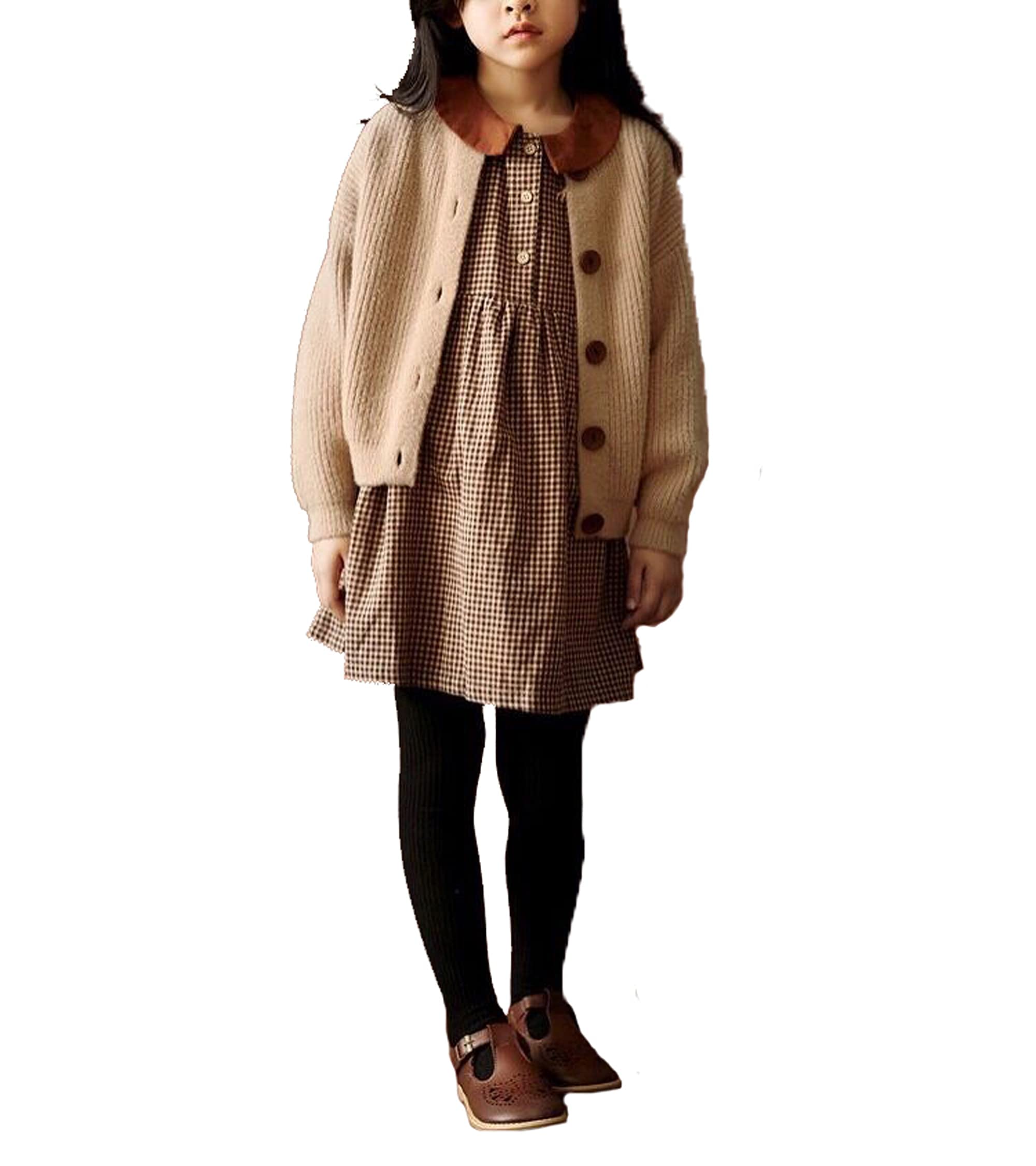 Baby Boy Baby Girl Small Knitted Cardigan with Button - Solid Color Cardigan Sweater - Warm,Comfortable,6M-4T Infant (Apricot, 12_Months)