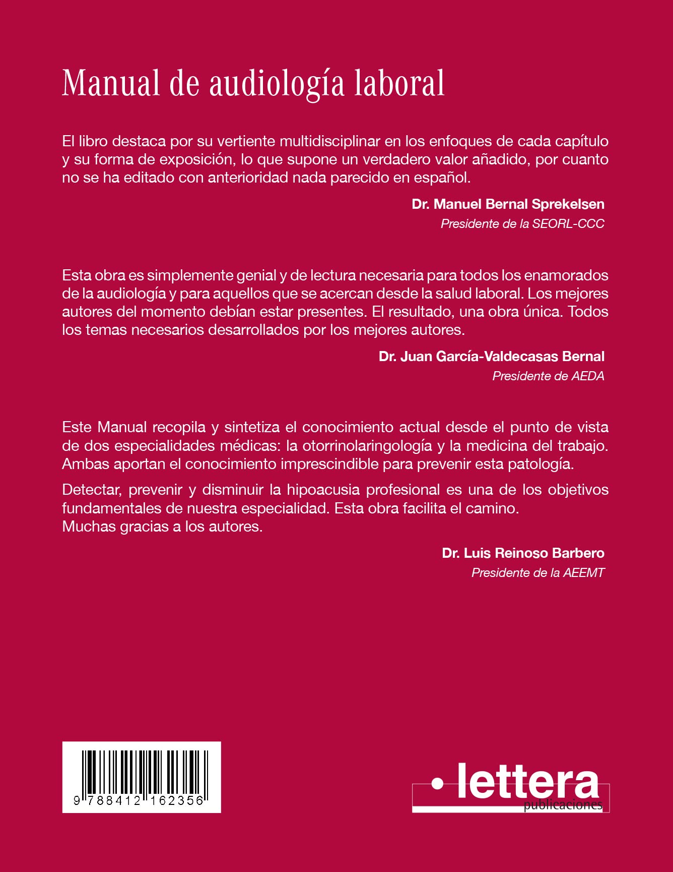 Manual de audiología laboral (SIN COLECCION)