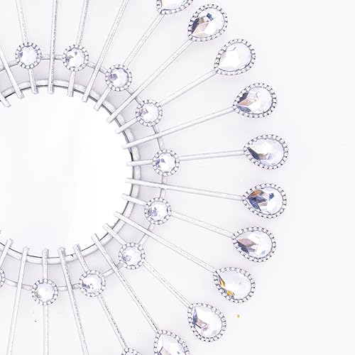 Vista 18 de Manortang Decoración de pared dorada de metal de 9 pulgadas, arte abstracto de sol, luna y estrella, arte de pared adornado con planeta místico