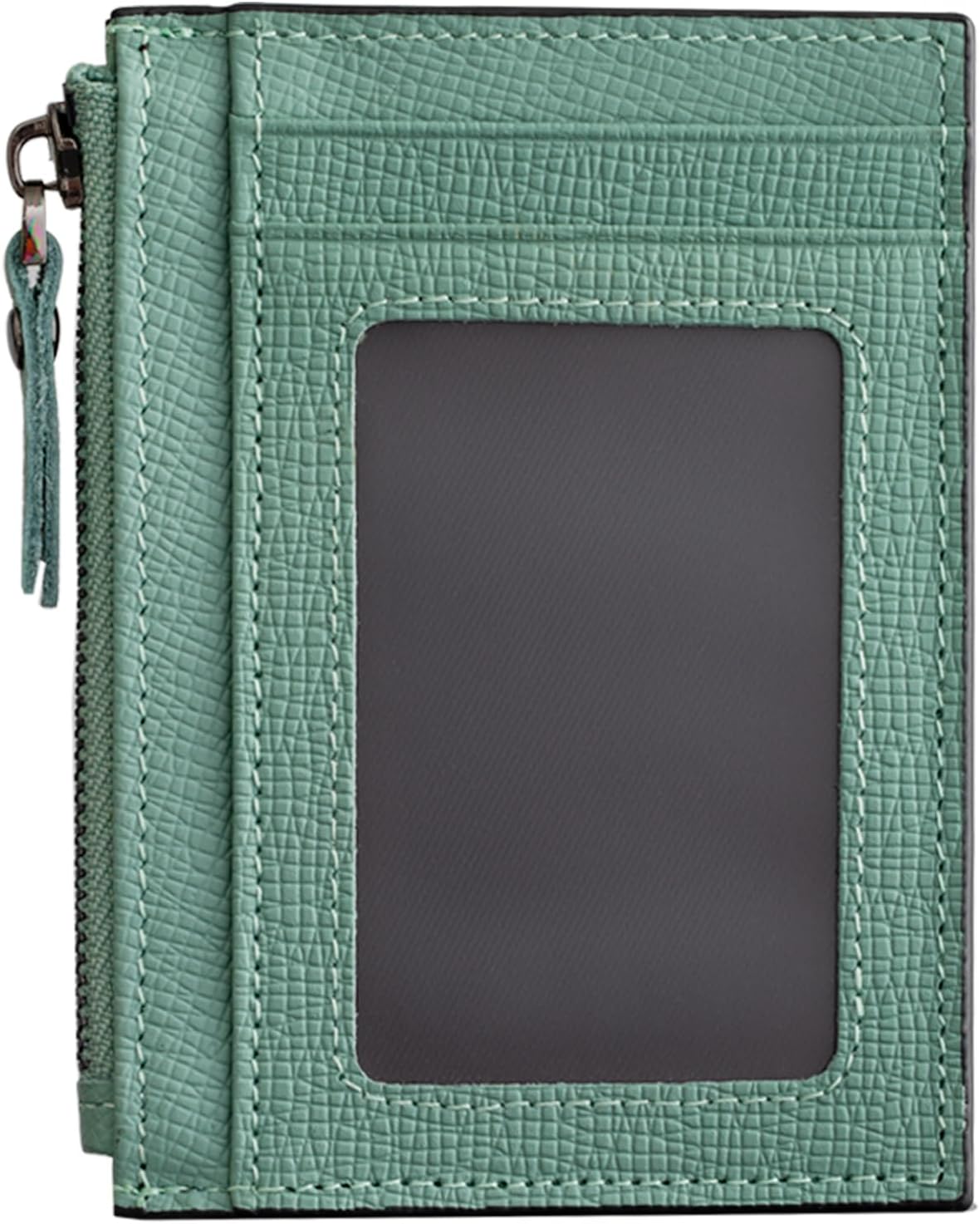 Slim Wallet for Women Small Leather RFID Blocking Credit Card Holder Minimalist Front Pocket Wallet with Coin Purses & Pouches,Green