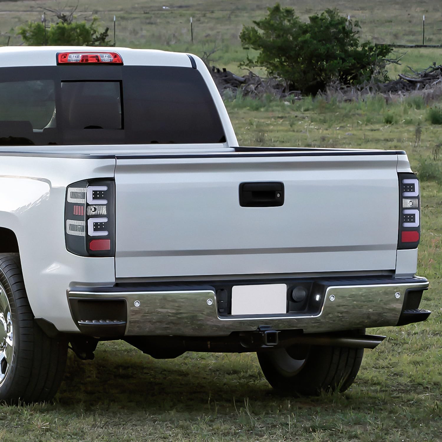 DNA MOTORING TL-CSIL15-LED-3D-BK-CL Tail Light Assembly [Compatible with 14-19 Silverado 1500 2500HD 3500HD]