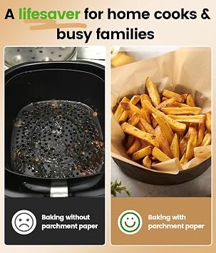 200 PCS Unbleached Parchment Paper Sheets for Baking 12x16 Inches, Non-Stick and Non-Toxic Pre-cut Parchment Sheets for Oven, Cooking, Grilling, Air Fryer and Steaming - Fit for Half Sheet Pans
