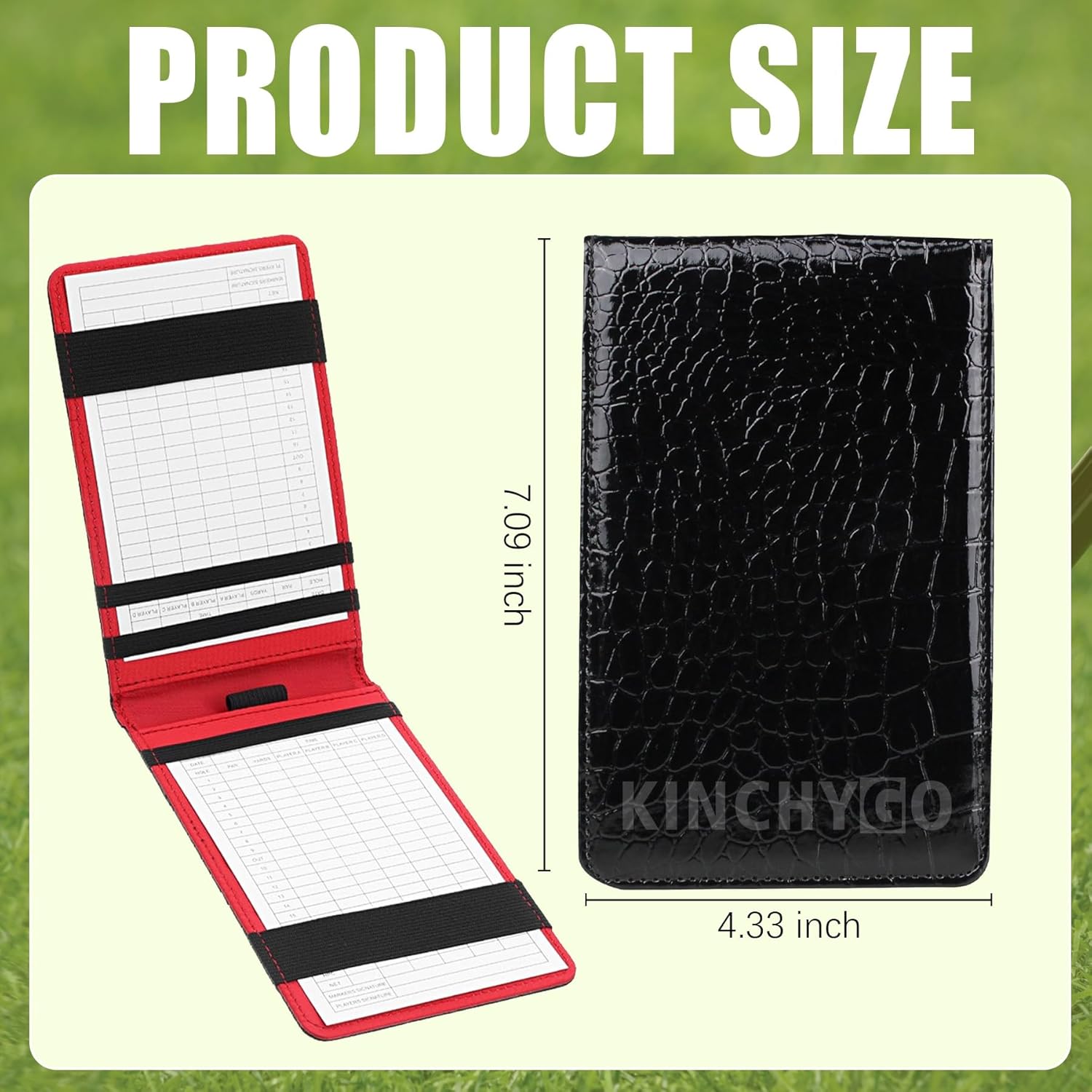 Golf Scorecard Holder Yardage Book Cover Stat Tracker Sheet Score Book for Golfers Club Black