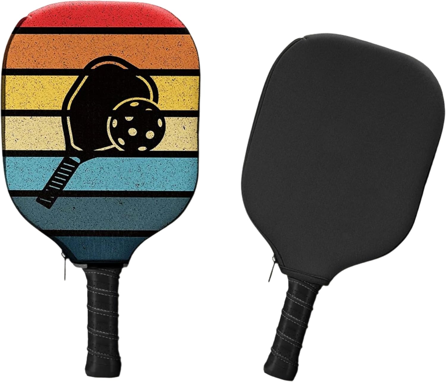 Posh Pickler Neoprene Pickleball Paddle Cover, Fits Standard Size Paddles, Water Resistant, Paddle cover with Zipper Closure, Fun Pickleball Accessories Gifts for Women & men, 12" L x 9"