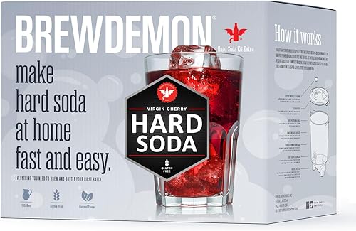 Miniatura 2 de BrewDemon Kit de preparación de soda dura extra con botellas. Nuestro fermentador cónico elimina los sedimentos y hace de soda dura de gran sabor,