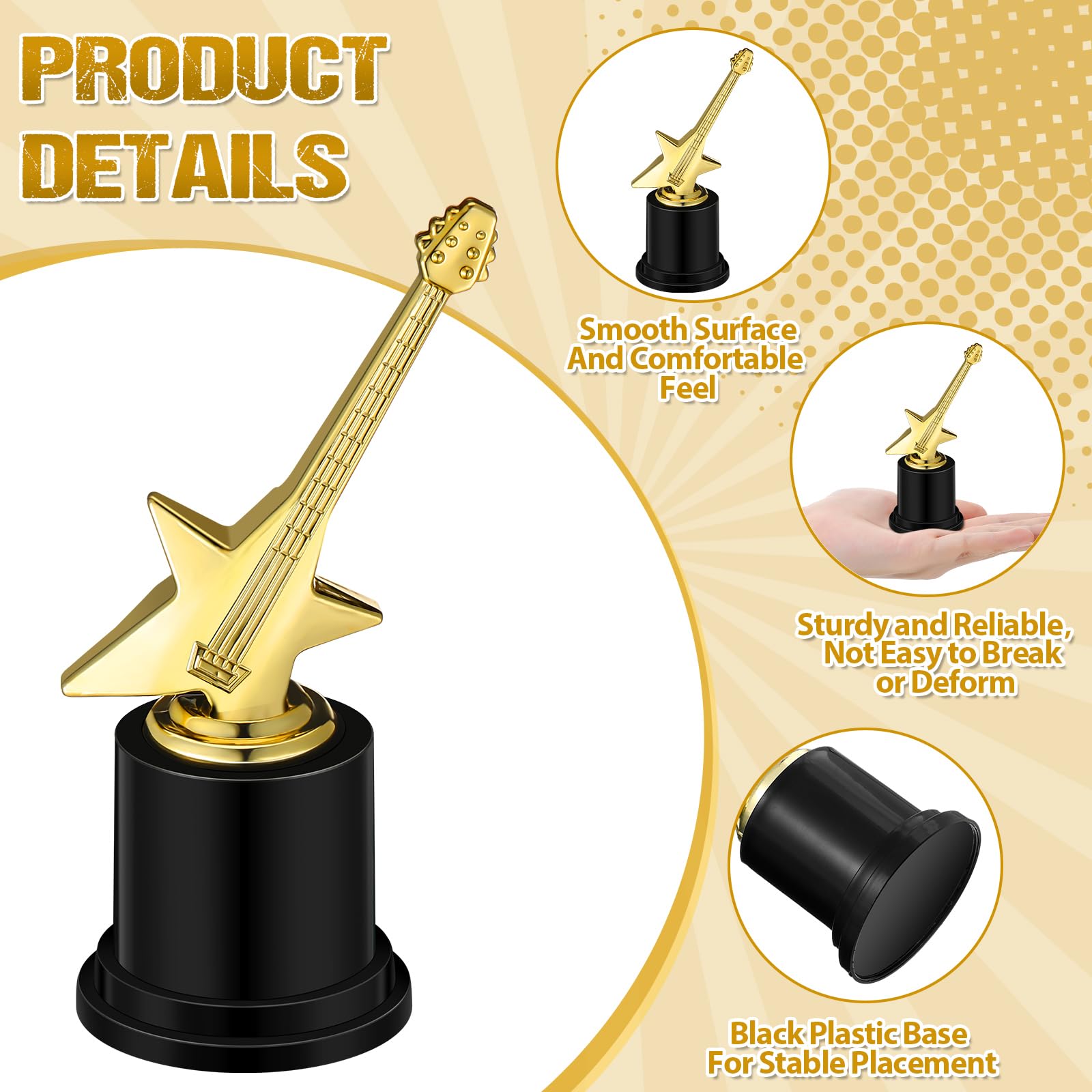 WinnerWhy 24 trofeos de plástico dorado para premios de trofeos dorados, pequeños trofeos, regalos de agradecimiento para compañeros de trabajo, competiciones deportivas, fiestas