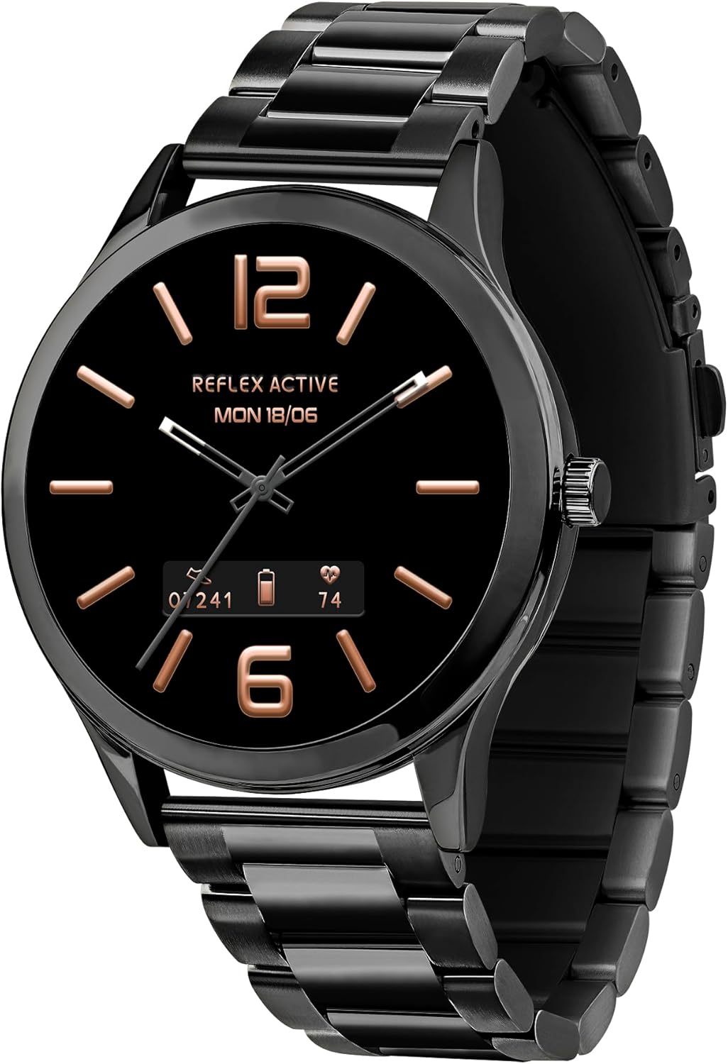 Reflex Active Series 31 Amoled Smart Calling Watch for Women Men with Bluetooth, 1.19”, Fitness Tracker, Blood Oxygen, Heart Rate Monitoring and Stainless Steel Bracelet Compatible with Android IOS