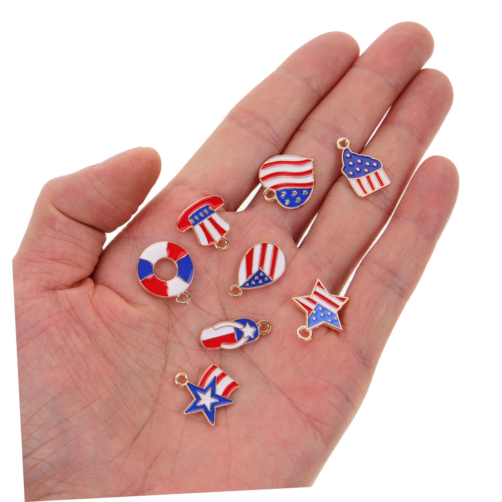 TEHAUX 240piezas American Flag Charms Para Joyería Colgantes Accesorios Creativos Para Pendientes Pulseras y Collares