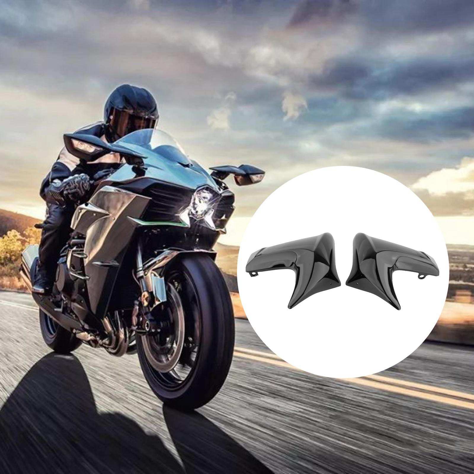 MagiDeal 2 pièces gauche et droite moto radiateur côté capot carénage remplacement convient pour ER6N ER 6N 2012 2013 2014 2015 pièces de réparation , Noir brillant