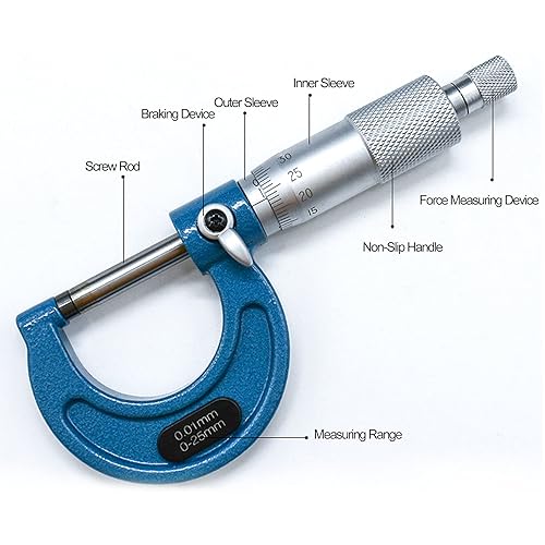 Miniatura 5 de Juego de herramientas de medición de metal de alta precisión versátil micrómetro exterior de 4 uds, fiable y duradero, 2550753.937 in 0.000 in