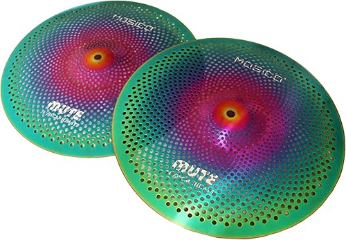 Miniatura 4 de Juego de platillos silenciosos de bajo volumen para tambores de 10 pulgadas, salpicaduras, 14 pulgadas, hi-hat 16 pulgadas, crash 18 pulgadas, crash