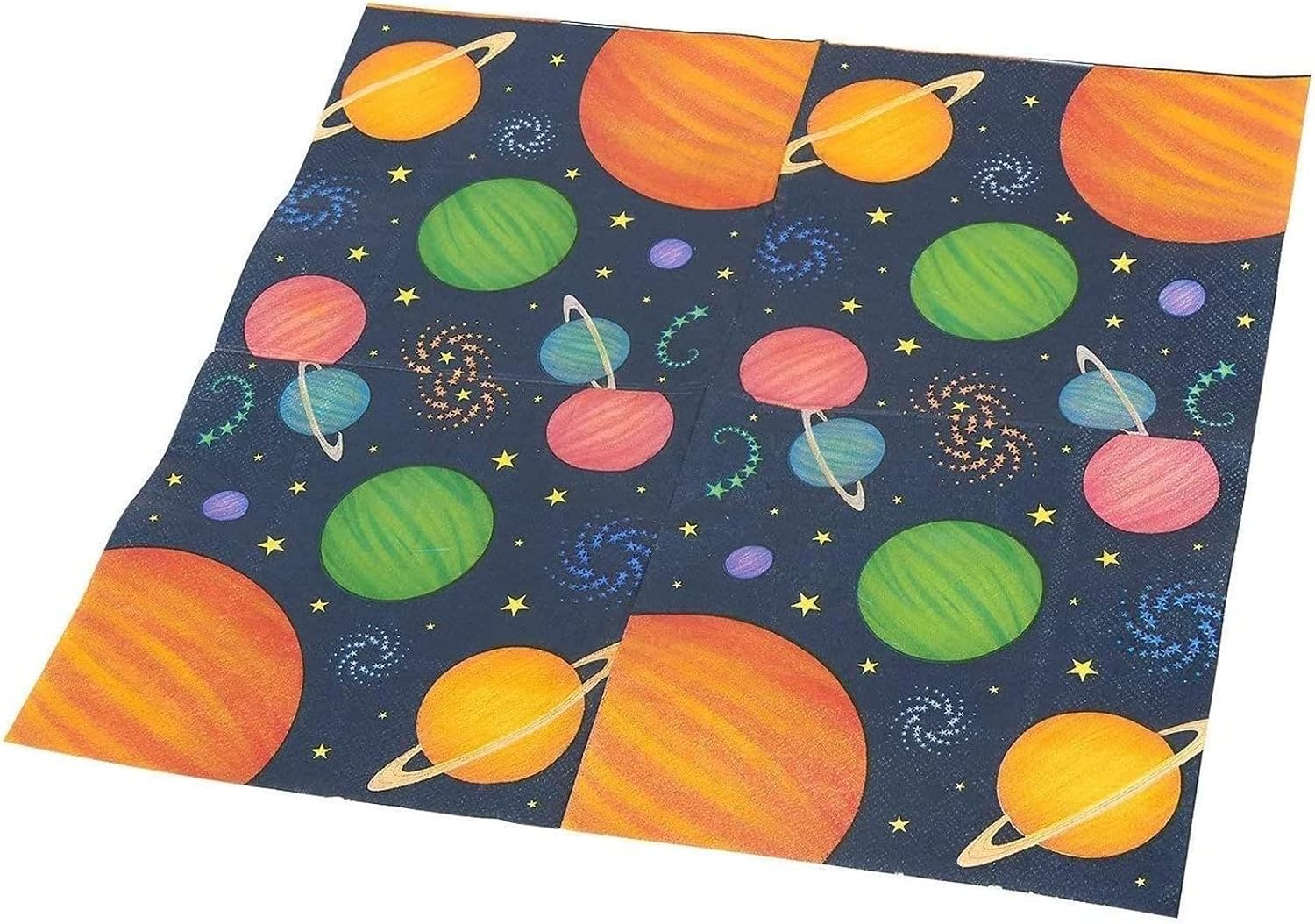 Outer Space Party Supplies Bundle Plates, Napkins, Cups, and Cutlery - Serves 24, 144 Total Pieces for a Fun and Memorable Birthday Celebration